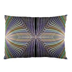 Color Fractal Symmetric Wave Lines Pillow Case