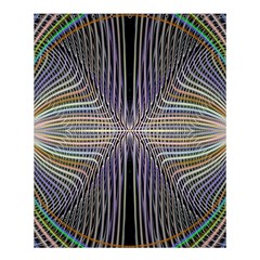 Color Fractal Symmetric Wave Lines Shower Curtain 60  X 72  (medium)  by Simbadda