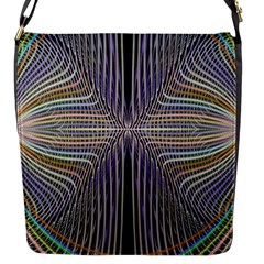 Color Fractal Symmetric Wave Lines Flap Messenger Bag (s) by Simbadda