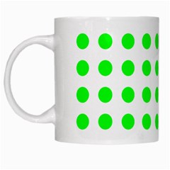 Polka Dot Green White Mugs by Mariart