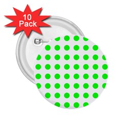 Polka Dot Green 2 25  Buttons (10 Pack) 