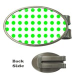 Polka Dot Green Money Clips (Oval)  Front