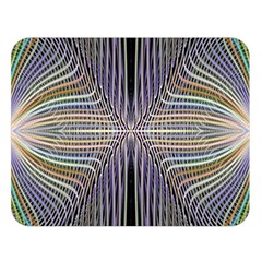Color Fractal Symmetric Wave Lines Double Sided Flano Blanket (large)  by Simbadda