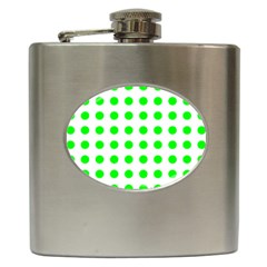 Polka Dot Green Hip Flask (6 Oz) by Mariart