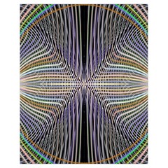Color Fractal Symmetric Wave Lines Drawstring Bag (small) by Simbadda