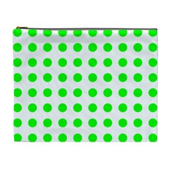 Polka Dot Green Cosmetic Bag (xl) by Mariart