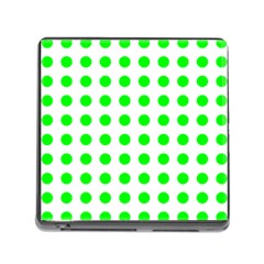 Polka Dot Green Memory Card Reader (square)