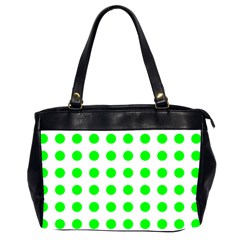 Polka Dot Green Office Handbags (2 Sides)  by Mariart