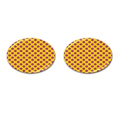 Polka Dot Purple Yellow Orange Cufflinks (oval)