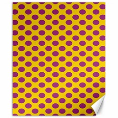 Polka Dot Purple Yellow Orange Canvas 16  X 20  