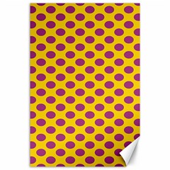 Polka Dot Purple Yellow Orange Canvas 24  X 36  by Mariart