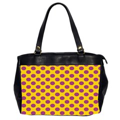 Polka Dot Purple Yellow Orange Office Handbags (2 Sides)  by Mariart