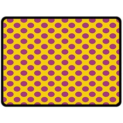 Polka Dot Purple Yellow Orange Fleece Blanket (large)  by Mariart