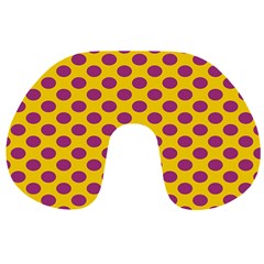 Polka Dot Purple Yellow Orange Travel Neck Pillows by Mariart