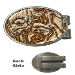 Fractal Background Mud Flow Money Clips (oval)  by Simbadda