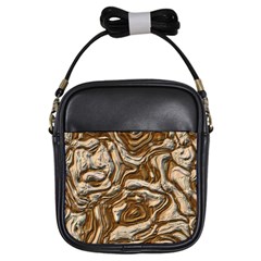 Fractal Background Mud Flow Girls Sling Bags by Simbadda