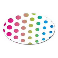 Polka Dot Pink Green Blue Oval Magnet by Mariart