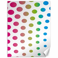 Polka Dot Pink Green Blue Canvas 12  X 16   by Mariart