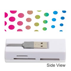 Polka Dot Pink Green Blue Memory Card Reader (stick)  by Mariart