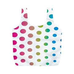 Polka Dot Pink Green Blue Full Print Recycle Bags (m)  by Mariart