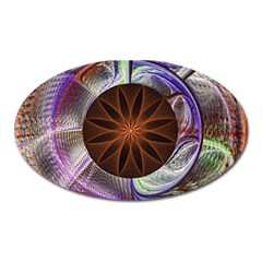 Background Image With Hidden Fractal Flower Oval Magnet by Simbadda