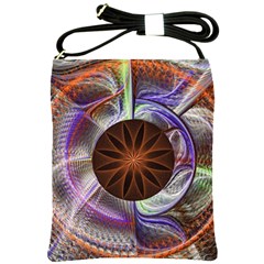 Background Image With Hidden Fractal Flower Shoulder Sling Bags