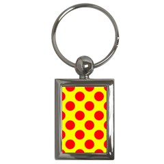 Polka Dot Red Yellow Key Chains (Rectangle) 