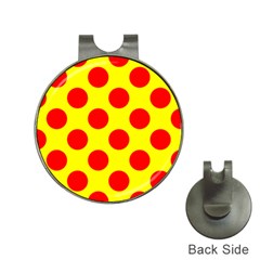 Polka Dot Red Yellow Hat Clips with Golf Markers