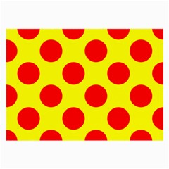 Polka Dot Red Yellow Large Glasses Cloth (2-Side)