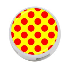 Polka Dot Red Yellow 4-Port USB Hub (One Side)