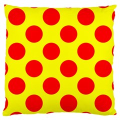 Polka Dot Red Yellow Large Cushion Case (One Side)