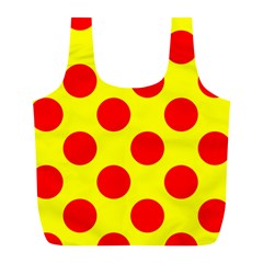 Polka Dot Red Yellow Full Print Recycle Bags (L) 