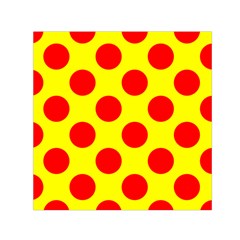 Polka Dot Red Yellow Small Satin Scarf (Square)