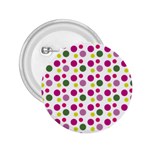 Polka Dot Purple Green Yellow 2.25  Buttons Front