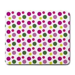 Polka Dot Purple Green Yellow Large Mousepads by Mariart