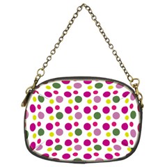 Polka Dot Purple Green Yellow Chain Purses (two Sides)  by Mariart