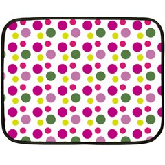 Polka Dot Purple Green Yellow Double Sided Fleece Blanket (mini) 