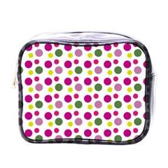 Polka Dot Purple Green Yellow Mini Toiletries Bags