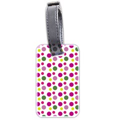 Polka Dot Purple Green Yellow Luggage Tags (two Sides) by Mariart