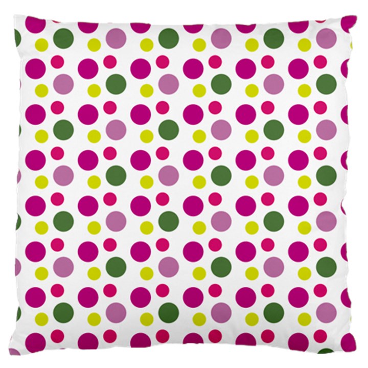 Polka Dot Purple Green Yellow Standard Flano Cushion Case (Two Sides)