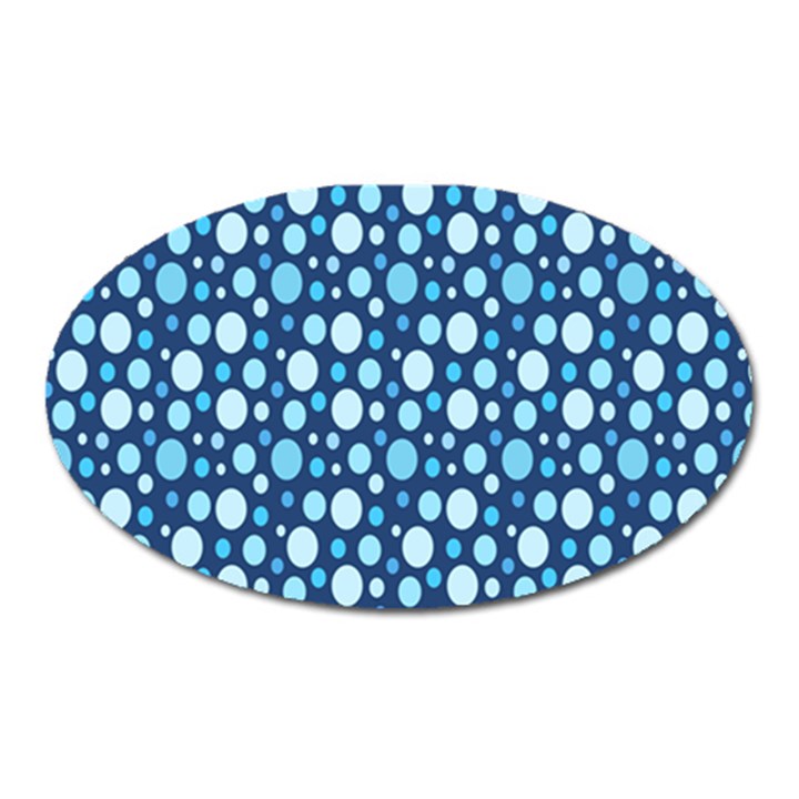 Polka Dot Blue Oval Magnet