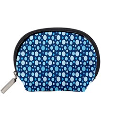 Polka Dot Blue Accessory Pouches (small)  by Mariart