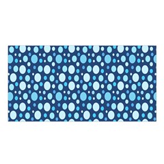 Polka Dot Blue Satin Shawl