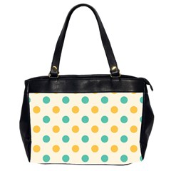 Polka Dot Yellow Green Blue Office Handbags (2 Sides)  by Mariart