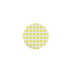 Polka Dot Yellow White 1  Mini Buttons