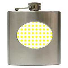 Polka Dot Yellow White Hip Flask (6 Oz)