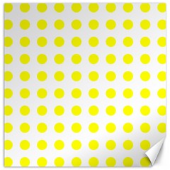 Polka Dot Yellow White Canvas 16  X 16   by Mariart