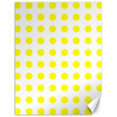 Polka Dot Yellow White Canvas 18  X 24   by Mariart