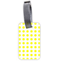 Polka Dot Yellow White Luggage Tags (two Sides) by Mariart