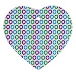 Polka Dot Like Circle Purple Blue Green Ornament (Heart) Front